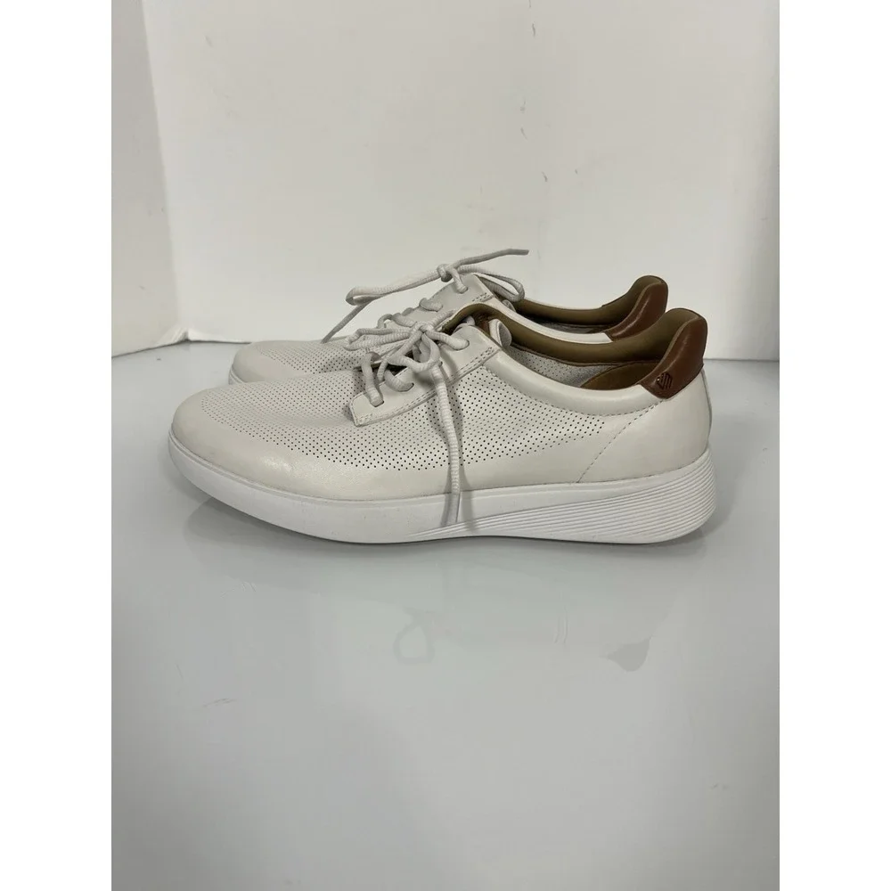 Johnston & Murphy Men's Size 11 Ackerson Plain Toe‎ White Leather Oxford Shoes